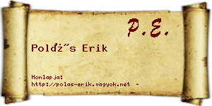 Polás Erik névjegykártya