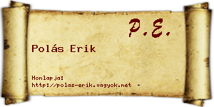 Polás Erik névjegykártya
